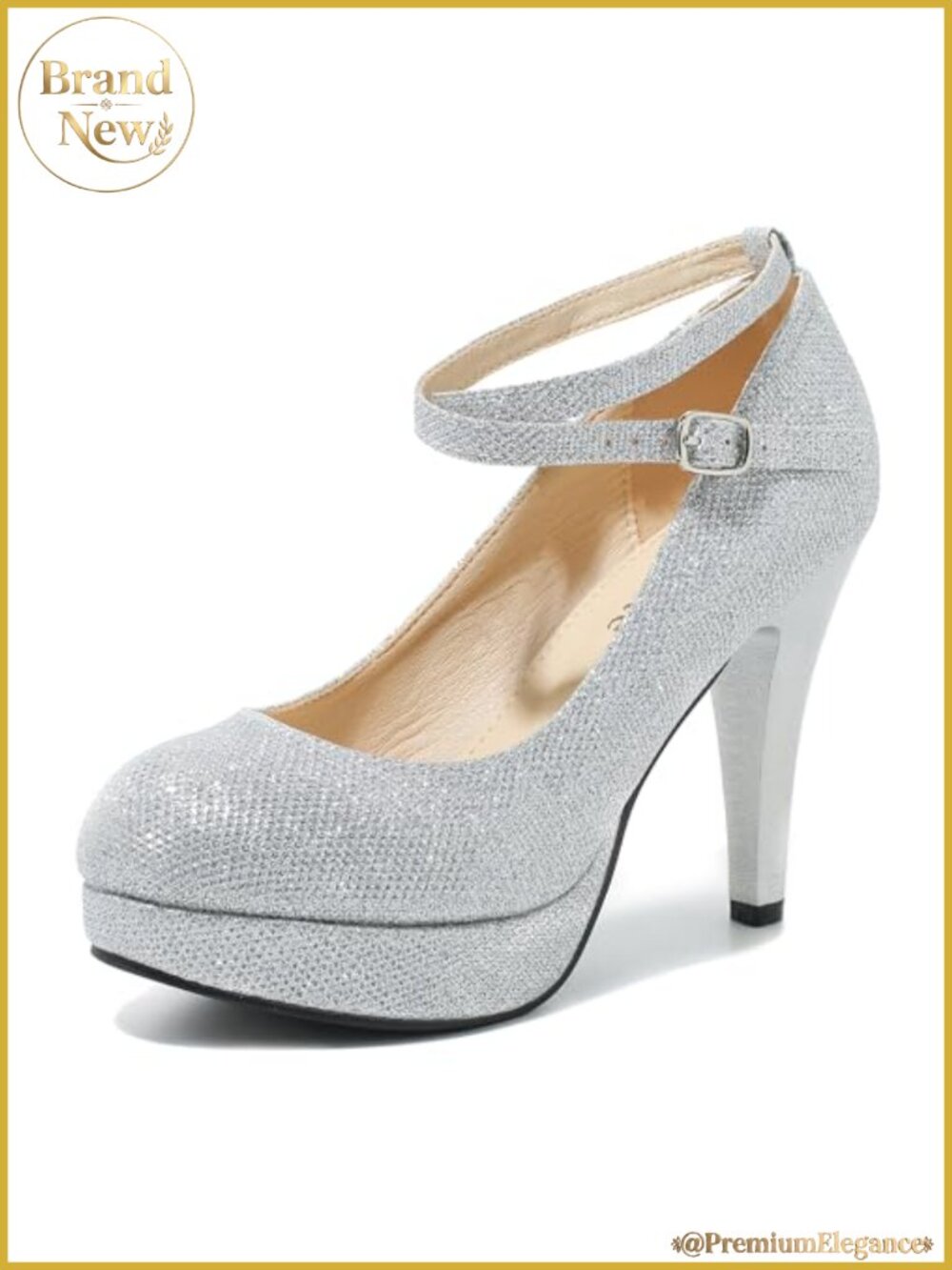 Women's Platform Pumps Ankle Strap High Heel Closed Toe Party Wedding Shoes
